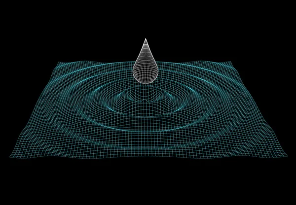 Model of water ripple with drop — Stock Photo, Image