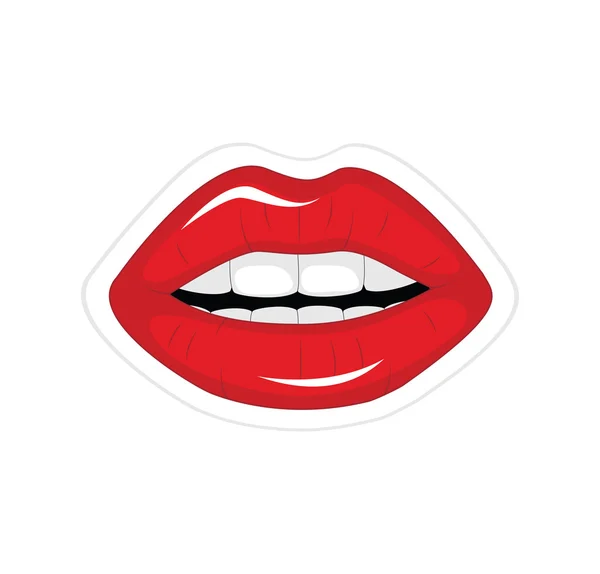 Labbra rosse — Vettoriale Stock