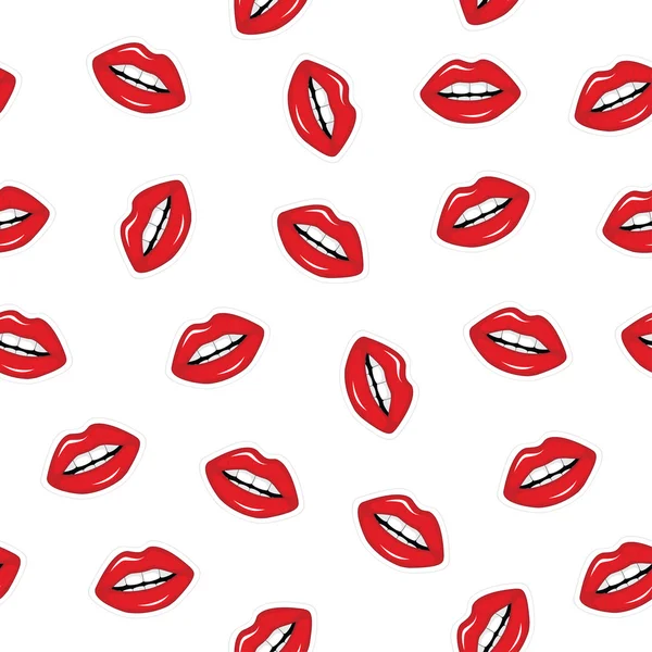 Patrón sin costuras de labios rojos — Vector de stock