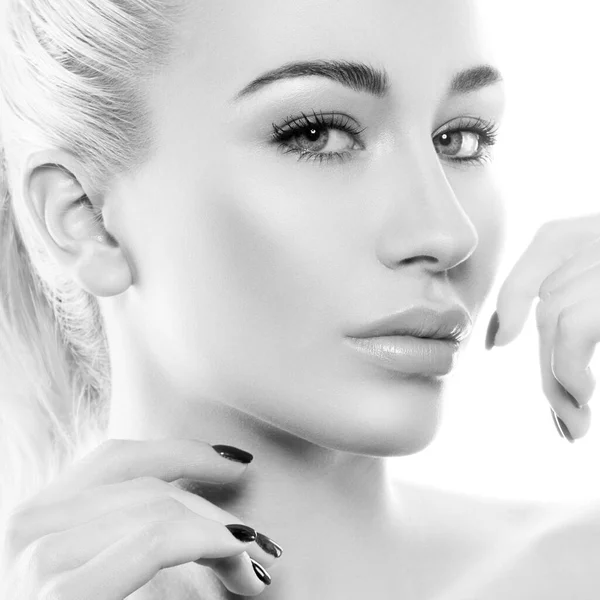 Beauty Modern Woman Beautiful Face Perfect Day Makeup Healthy Skin — Stock Photo, Image