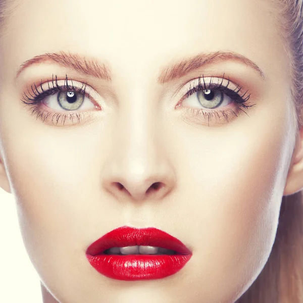 Model Mädchen Schönheit Gesicht Mit Professionellem Make Perfekte Haut — Stockfoto