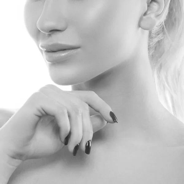 Piękna Twarz Młodej Dorosłej Kobiety Idealną Skórą Makijaż Koncepcja Pielęgnacji — Zdjęcie stockowe