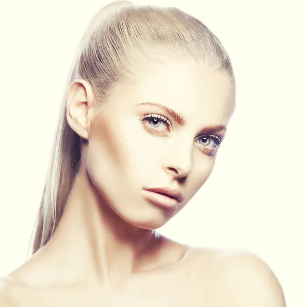 Beauty Face Beautiful Young Woman Clean Fresh Skin — Stock Photo, Image
