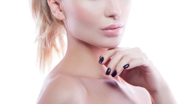Belleza Piel Mujer Maquillaje Natural Puro Mujer Piel Sana Cabello —  Fotos de Stock