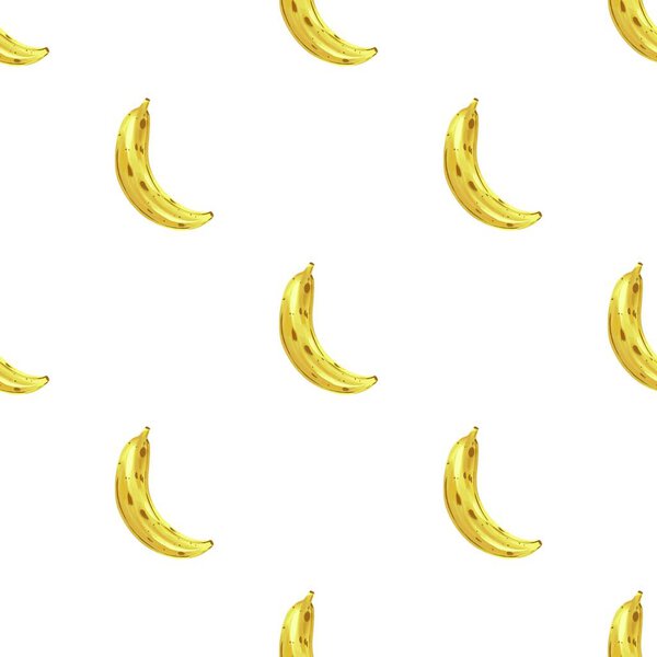 Seamless pattern banana on white background. Vector illustration. Exotic tropical fruit. Sweet desert. As wallpaper, wrapping paper, print of clothes, fabric textile.