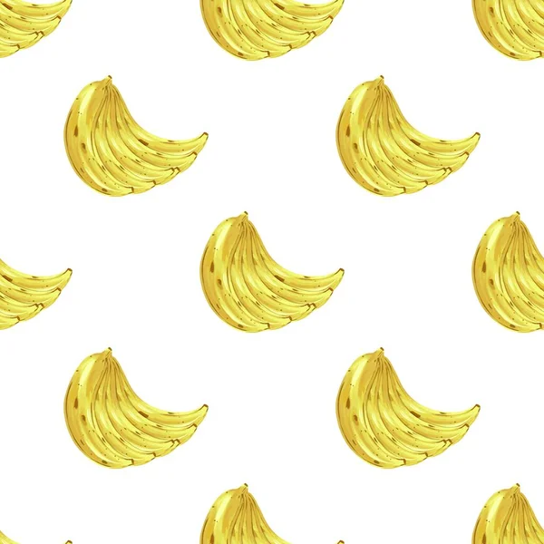 Sömlös Banan Ett Gäng Bananer Vektorillustration Exotisk Tropisk Frukt Söt — Stock vektor