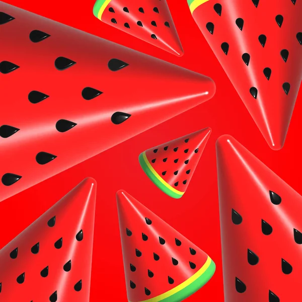 Saftige Wassermelone Hintergrund Muster — Stockvektor