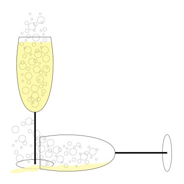 Spilled Champagne clipart
