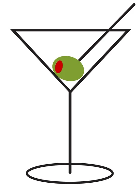 Martini dengan zaitun - Stok Vektor