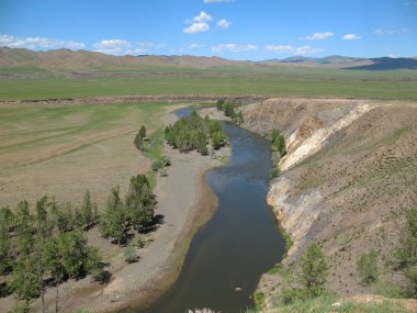 nehir Orhun dik Bankası Moğolistan görünümünü