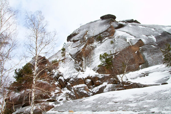 Rock formations in the Krasnoyarsk National Park "Stolby" - first pillar