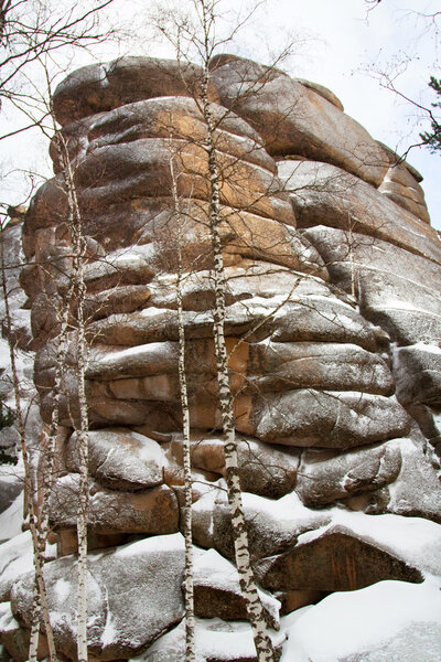Rock formations in the Krasnoyarsk National Park "Stolby"