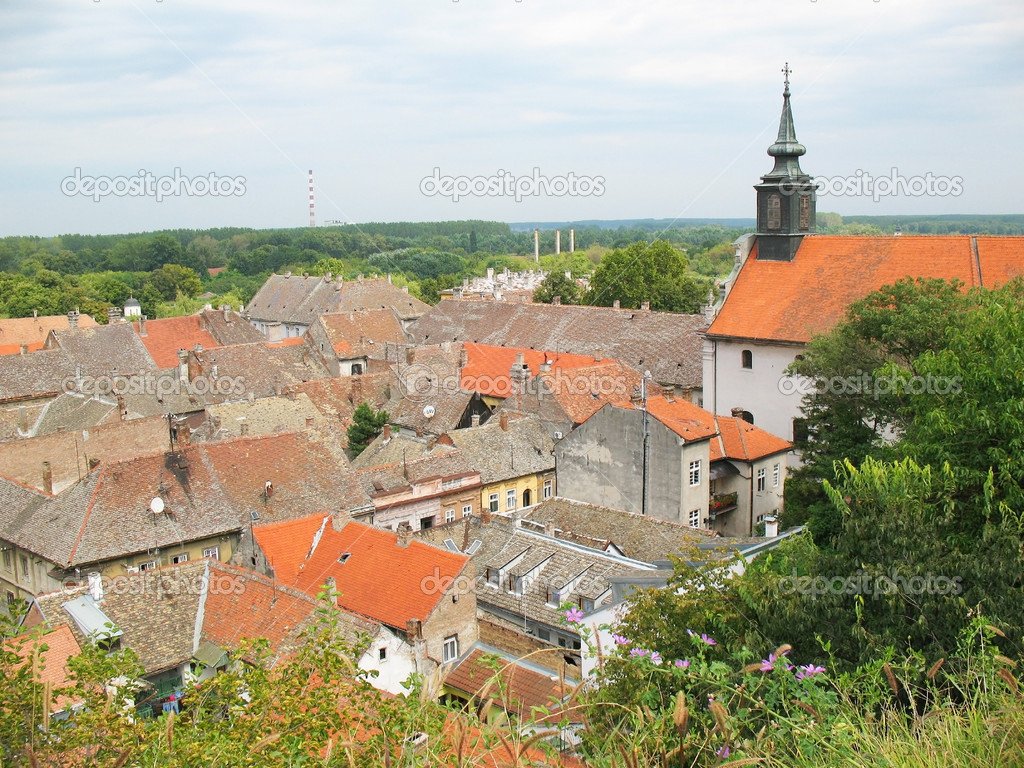 Tiled roofs in the Serbian city of Novi Sad