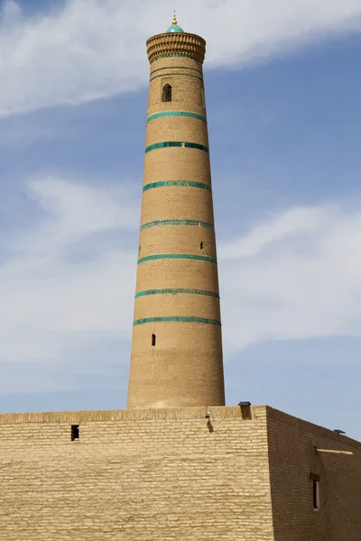 Minaret v Chiva, Uzbekistán — Stock fotografie