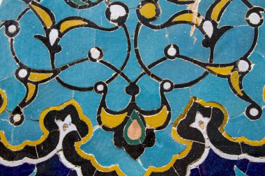 Özbekistan'a dini binaların duvarları parçaları süsler