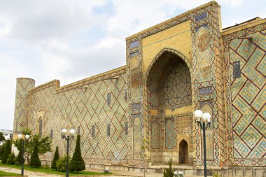 Semerkant registan Meydanı ulugbek medrese duvar