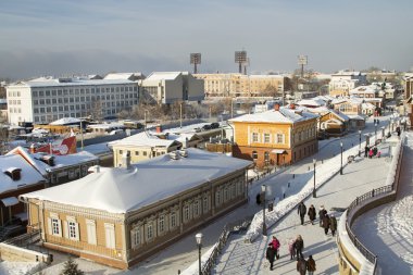 Irkutsk, Rusya Federasyonu - 04 Ocak: 130 çeyrek bölgesinde Irkutsk tarihi bölümünde okul sırasında tatil tatiller çocuklar için 04 Ocak 2014 yılında Irkutsk'da düzenlenmiştir.