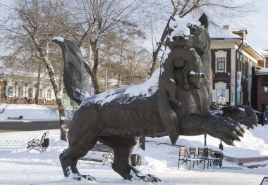 babr (amur kaplanı), diş samur - Irkutsk anıt sembolü taşır