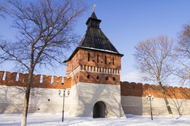 Tower of Ivanovskikh gate in the Tula Kremlin clipart