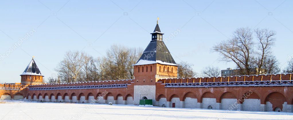 Ivanovskaya tower and tower of Ivanovskikh gate in the Tula Kremlin