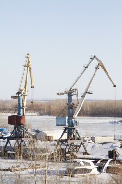 Limanın vinç samara Nehri liman kentinde