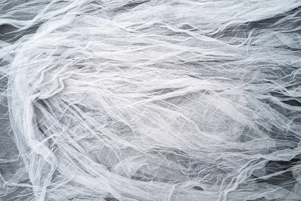 Lehká Tkanina Bílá Síťovina Krajka Textura Tkaniny Krásně Zakryté Pozadí — Stock fotografie