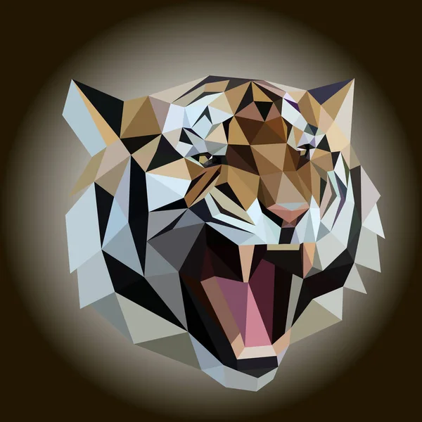 Image of Tiger head. Vector illustration polygon Low Poly symbol of the year 2022 — Stock Vector