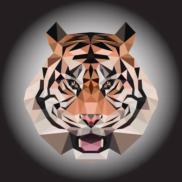 Tigrisfej képe. Vektor illusztráció poligon alacsony poli — Stock Vector