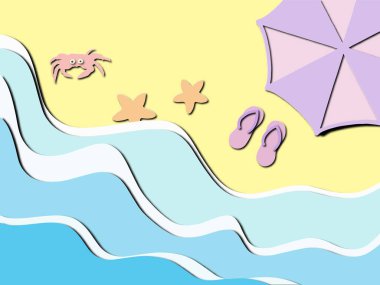 Kağıt sanat, katmanlı illüstrasyon. Kağıt kesiği