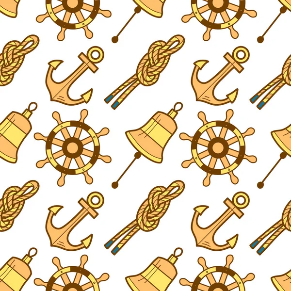 Vector seamless pattern on the theme of sea cruise — стоковый вектор