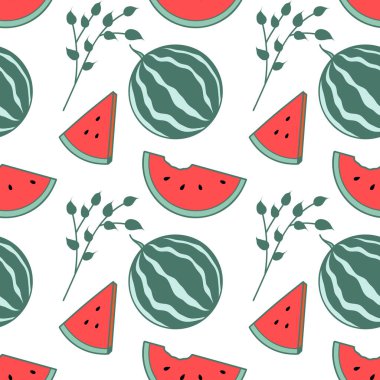 Yaz tatlılarının kusursuz desenli çizimleri - karpuz