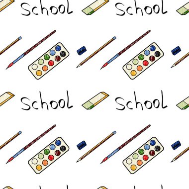 vector seamless pattern elements Back to School