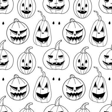 Kusursuz desenli çizimler, Cadılar Bayramı vektör illüstrasyonu