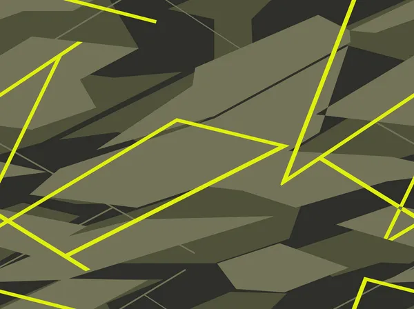 Seamless Geometric Pattern Shapes Lines Dark Background Modern Camo Racing — Stock Vector