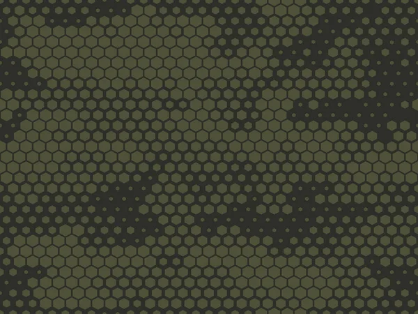 Patrón Sin Costura Camuflaje Moderno Textura Militar Elementos Hexagonales Impresión — Vector de stock