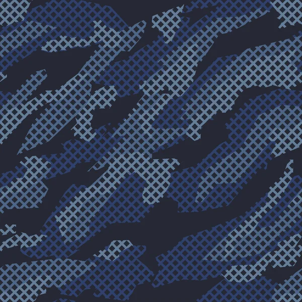 Seamless Geometric Camouflage Pattern Abstract Modern Camo Mesh Print Fabric — Stockvektor