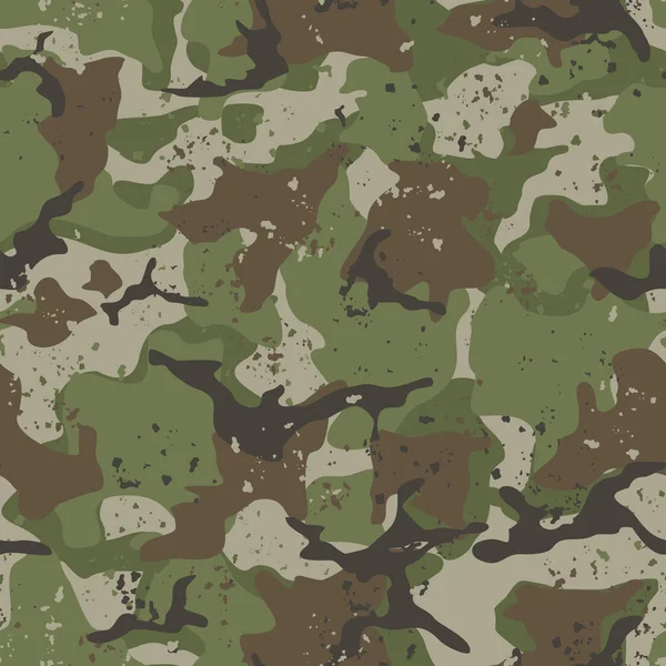Seamless Camouflage Pattern Spots Modern Camo Military Texture Print Fabric — Stock vektor