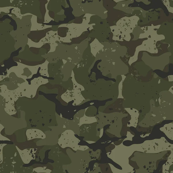 Seamless Camouflage Pattern Spots Modern Camo Military Texture Print Fabric — Stock vektor