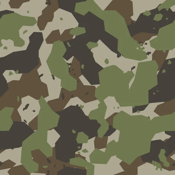 Seamless Geometric Camouflage Pattern Abstract Camo Military Texture Print Fabric — Vetor de Stock