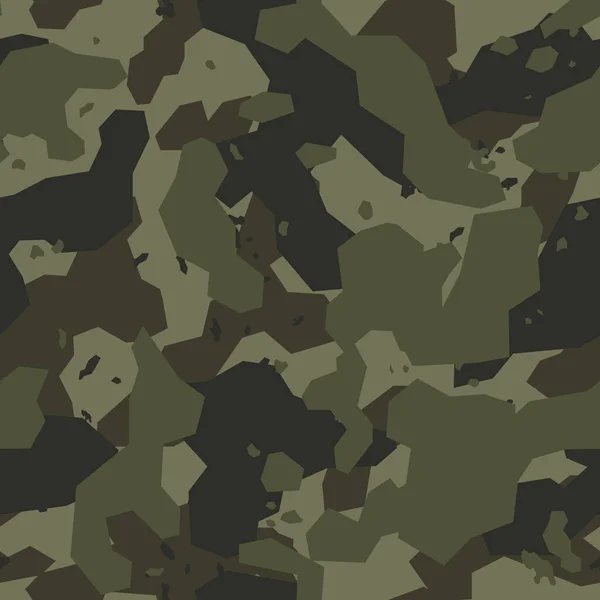 Seamless Geometric Camouflage Pattern Abstract Camo Military Texture Print Fabric — Stock vektor