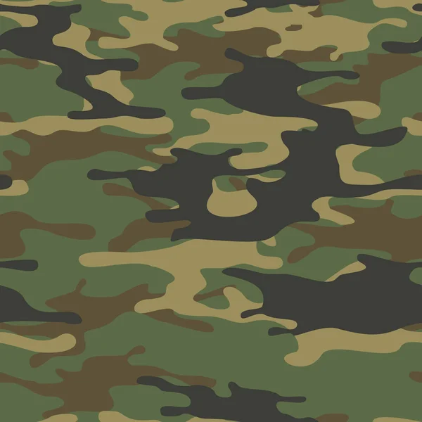 Kamouflage Klassiskt Sömlöst Mönster Gröna Fläckar Militär Kamouflage Tryck Tyg — Stock vektor