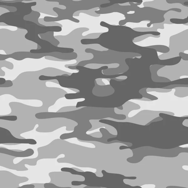 Camouflage Winter Classic Seamless Pattern Military Camo Print Fabric Clothes — Stock Vector
