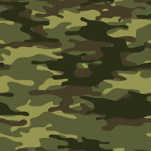 Patrón Camuflaje Clásico Sin Costuras Manchas Verdes Camo Militar Impresión — Vector de stock