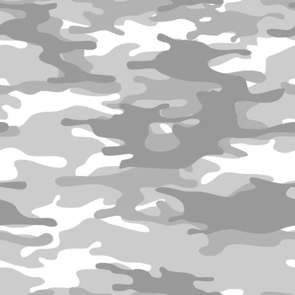 Camouflage Winter Classic Seamless Pattern Military Camo Print Fabric Clothes — Stock Vector