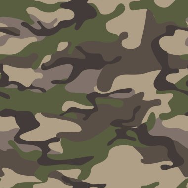 Kusursuz kamuflaj deseni. Askeri kamuflaj. Kumaş ve giysi baskısı. Vektör illüstrasyonu