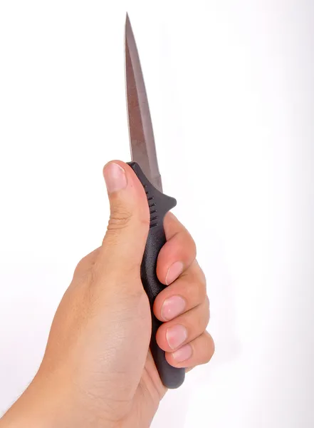 Hand med kniv — Stockfoto