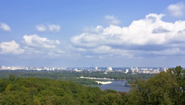 Görünüm nehir dnipro, kiev, Ukrayna