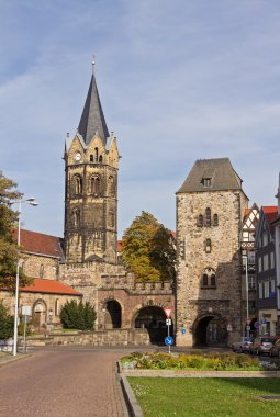 St. nicholas Kilisesi ve towngate, eisenach, Almanya