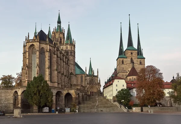 Catedral de Erfurt e Severikirche, Alemanha — Fotografia de Stock