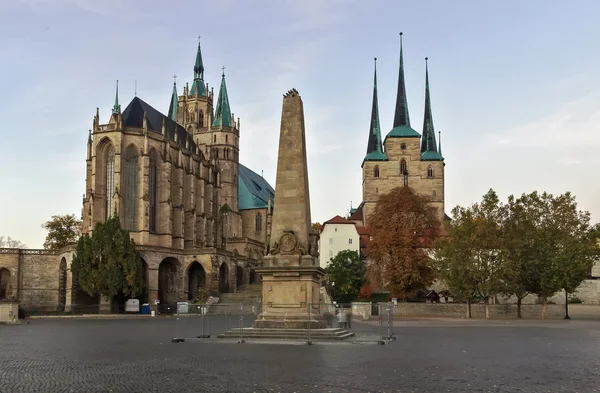 Erfurt Katedrali ve severikirche, Almanya — Stok fotoğraf